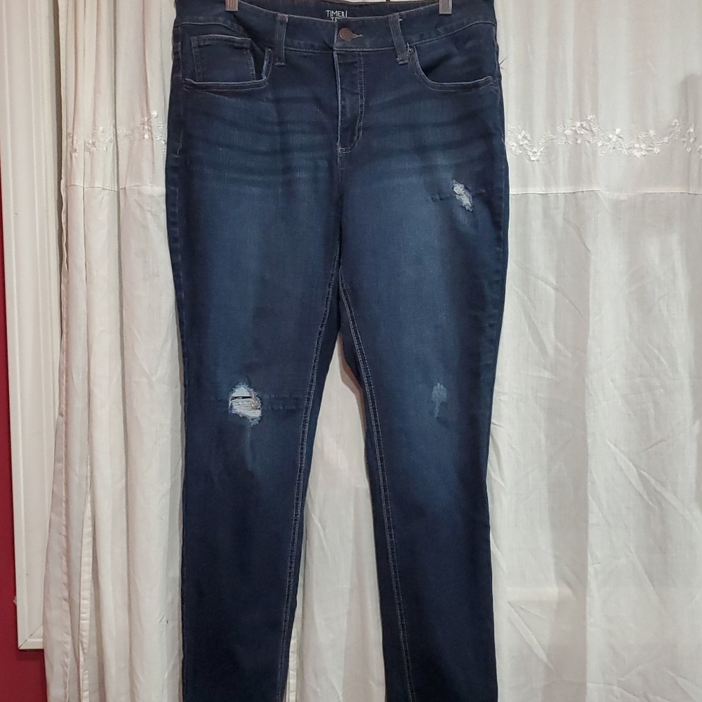 Lightly Distressed Dark Wash Jeans